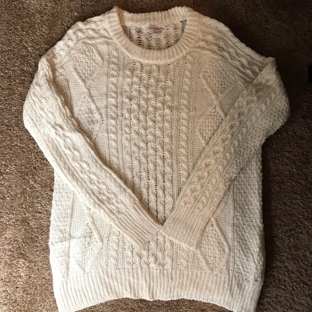 Merona White Chunky Knit Sweater